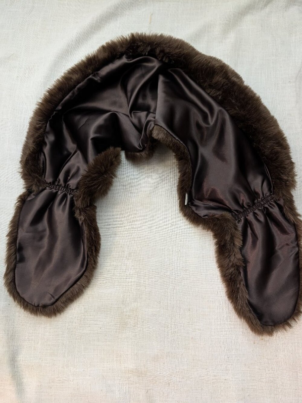 Faux Fur Brown Shawl Wrap - Picture 3 of 7